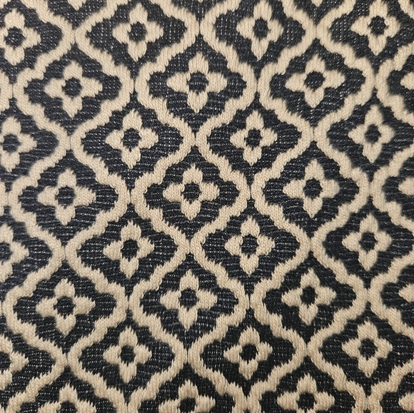 LOFT Beige & Navy Blue Geometric Patterned Ruffle Dress - Size 14 NWT - Picture 6 of 8